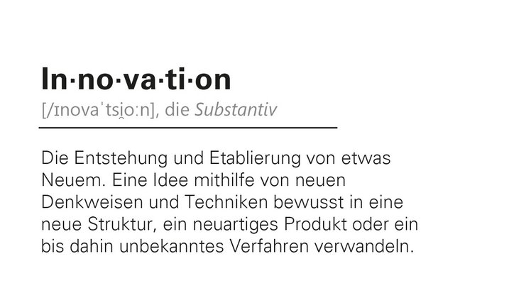 Grafik mit Definition des Begriffes "Innovation"