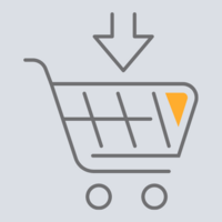 Icon Einkaufswagen stellt Konsum in der FTK dar
